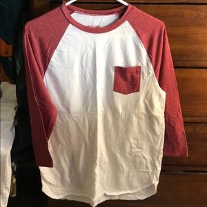 Red & White Pocket Baseball Pocket Tee